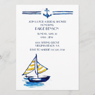 Invitation nautique de Fête de la mariée