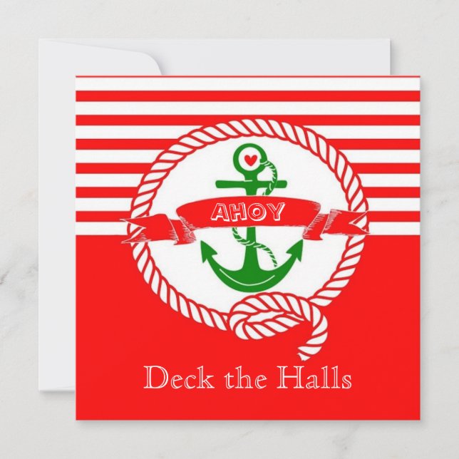 Invitation nautique de fête de Noël (Devant)