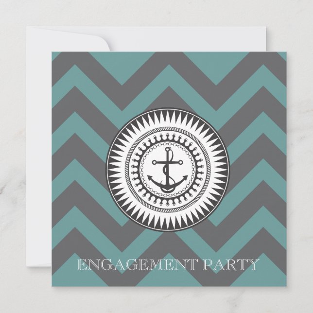 Invitation nautique de la Ancre Turquoise Green Ch (Devant)