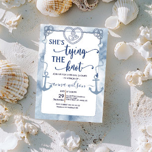 Invitation Nautique elle noue la Fête des mariées