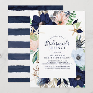 Invitation Nautique moderne   Floral Bridesmaids Brunch