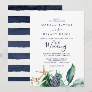 Invitation Nautique moderne Mariage verdoyant