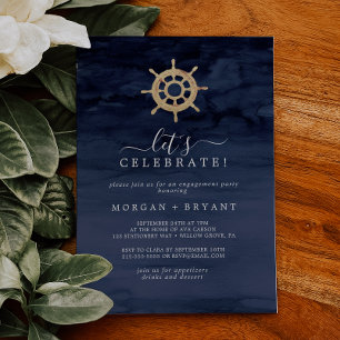 Invitation Nautique moderne   Navire Helm Fêtons
