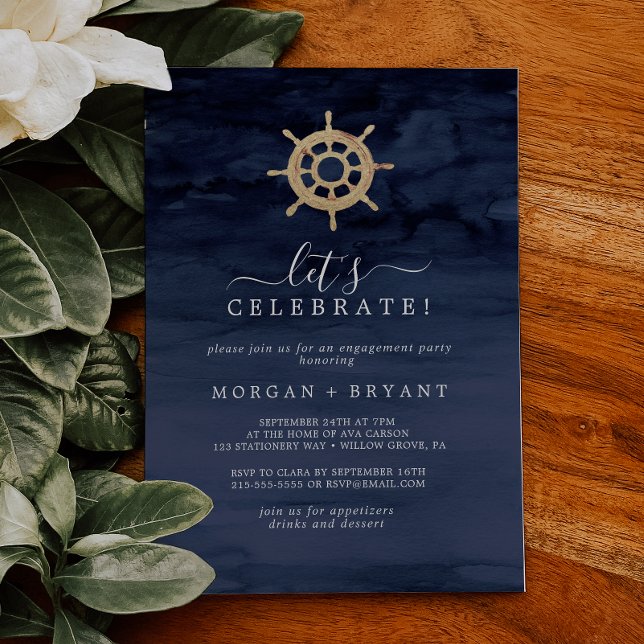 Invitation Nautique moderne | Navire Helm Fêtons (Créateur téléchargé)