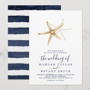 Invitation Nautique moderne Starfish Le Mariage de