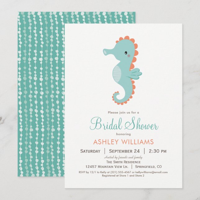 Invitation Nautique Seahorse (Devant / Derrière)