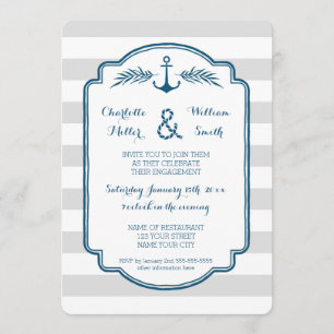 Invitation nautique vintage de partie de