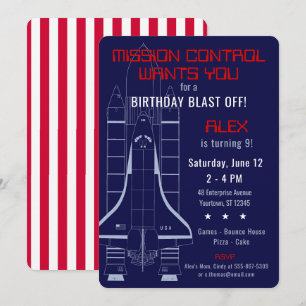 Invitation Navette spatiale / Anniversaire des astronautes
