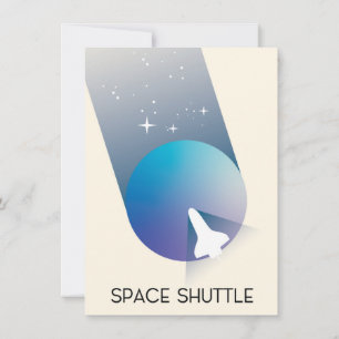 Invitation Navette spatiale Art spatial de style vintage.