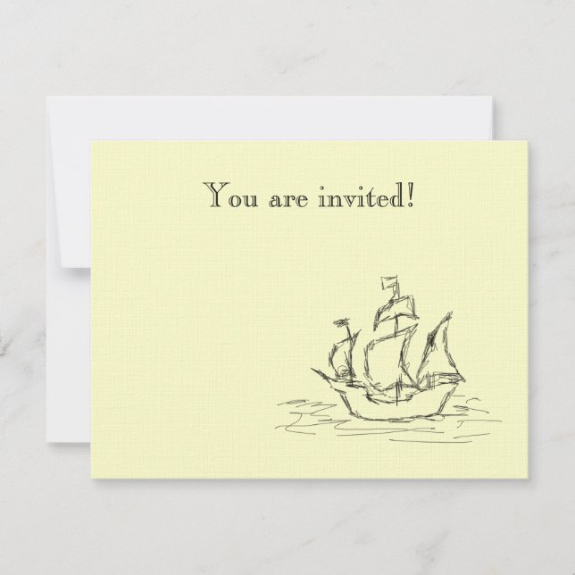 Invitation Navire pirate. (Devant)