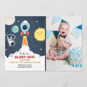 Invitation Navire spatial extra-atmosphérique Boy 1er anniver