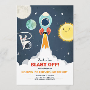 Invitation Navire spatial extra-atmosphérique Boy 1er anniver