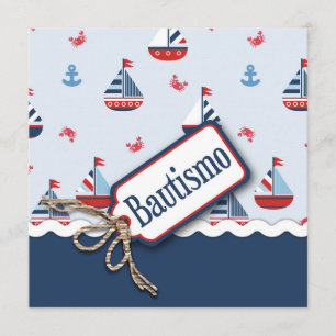 Invitation Navires Ahoy ! Carré Baptême C_Espagnol