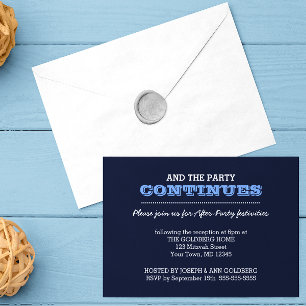 Invitation Navy Blue après l'invitation de la fête