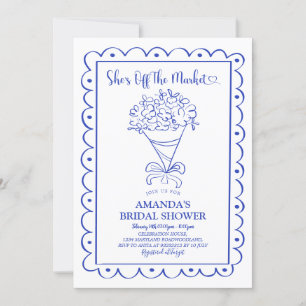 Invitation Navy Blue Elle est hors de la Fête des mariées du 