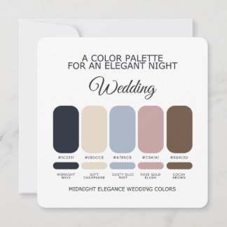 Invitation Navy Blue & Rose Gold Winter Wedding Color Palette