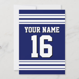 Invitation Navy Blue White Team