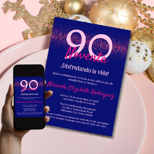 Invitation Navy Espagnole Paillettes Rose Chaud Femmes 90e An