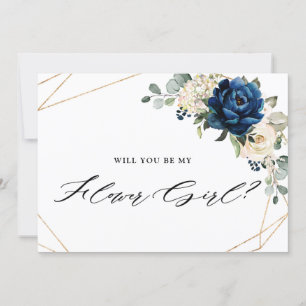 Invitation Navy Or Blanc Ivoire Seras-Tu Ma Demoiselle D'Honn