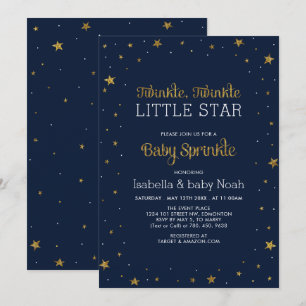 Invitation Navy & Or   Fais dodo petite étoile Baby Sprinkle