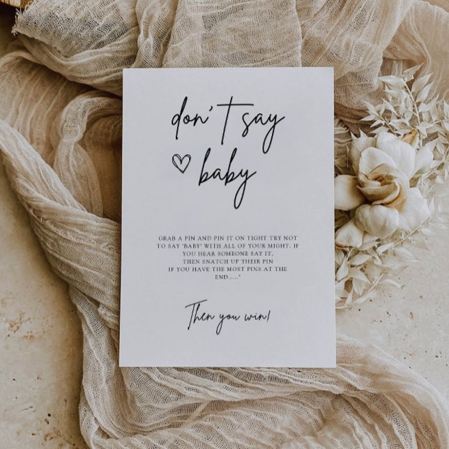 Invitation Ne dites pas Baby Game, Modern Baby shower Sign, (Don't Say Baby Game, Modern Baby Shower Sign, Invitation)