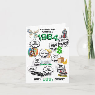 Invitation Né en 1964 Fun Facts Folded Anniversaire Invitatio