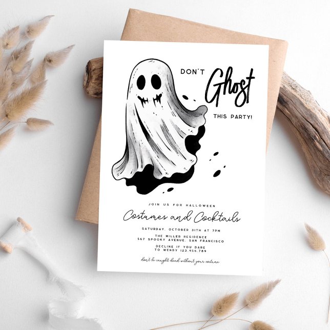 Invitation Ne fantôme pas cette fête à l'halloween (Créateur téléchargé)