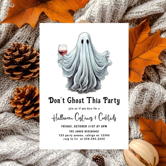 Invitation Ne fantôme pas cette fête Halloween adulte (Créateur téléchargé)