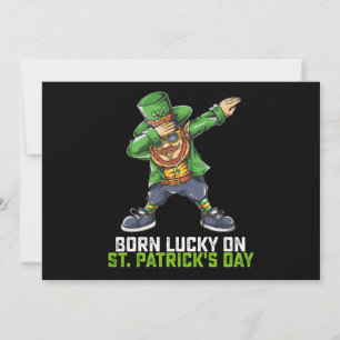 Invitation Né Lucky Sur St Patrick's Day Dabbing Birthday