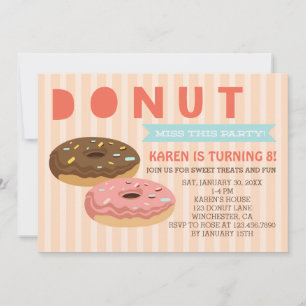 Invitation Ne manquez pas cette fête - Donuts Party Invitatio