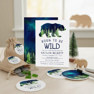 Invitation Né Pour Être Un Baby shower Sauvage