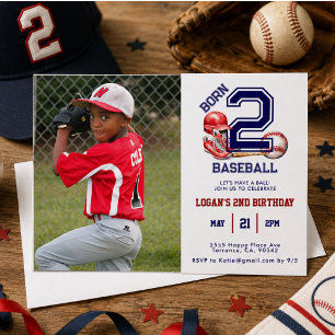 Invitation Né pour le Baseball   Thème Sportif pour le 2e Ann