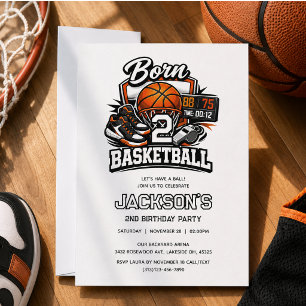 Invitation Né pour le basket-ball, garçon, 2e anniversaire