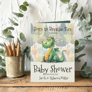 Invitation Né pour respirer le Baby shower de feu