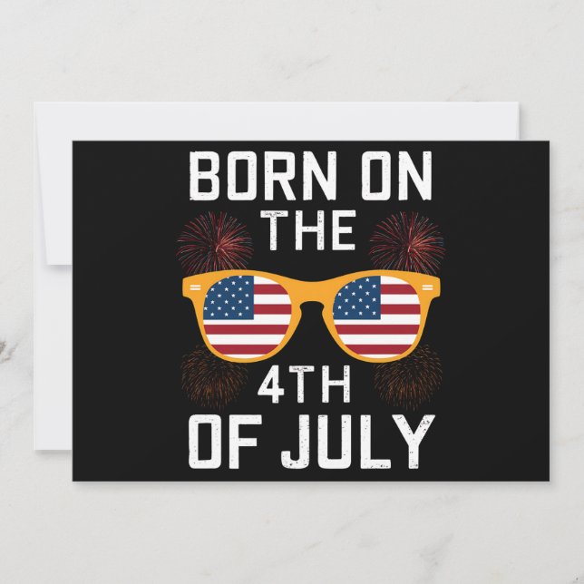 Invitation Né Sur Les Lunettes De Soleil D'Anniversaire 4 jui (Devant)