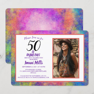 Invitation Nebula bohème Art 50 et Fabuleux anniversaire