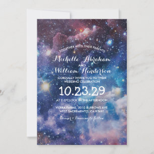 Invitation Nebula Cosmic Space Galaxy Colorée