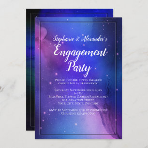 Invitation Nebula violette Art céleste Mariage spatial
