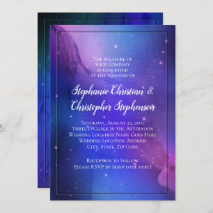 Invitation Nebula violette Art céleste Mariage spatial