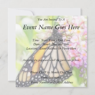 Invitation Nectar de sipping par papillon monarque