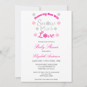Invitation Neige beaucoup d'amour Hiver Flocon de neige Baby