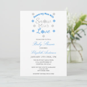 Invitation Neige beaucoup d'amour Hiver Flocon de neige Baby