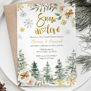 Invitation Neige dans l'amour Couples d'hiver Douche Invitati