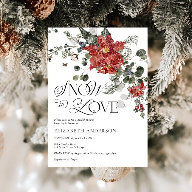 Invitation Neige dans l'amour Fête des mariées À feuillage pe (Créateur téléchargé)