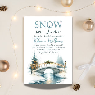 Invitation Neige d'hiver en amour Fête des mariées de Noël