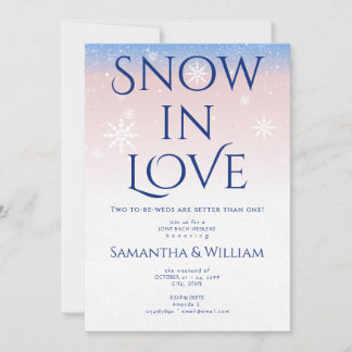 Invitation Neige en amour Couples conjoints Fête des mariées 