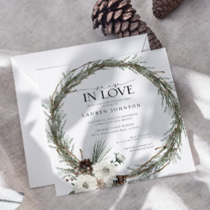 Invitation Neige en amour Fête de douche de mariage hivernale