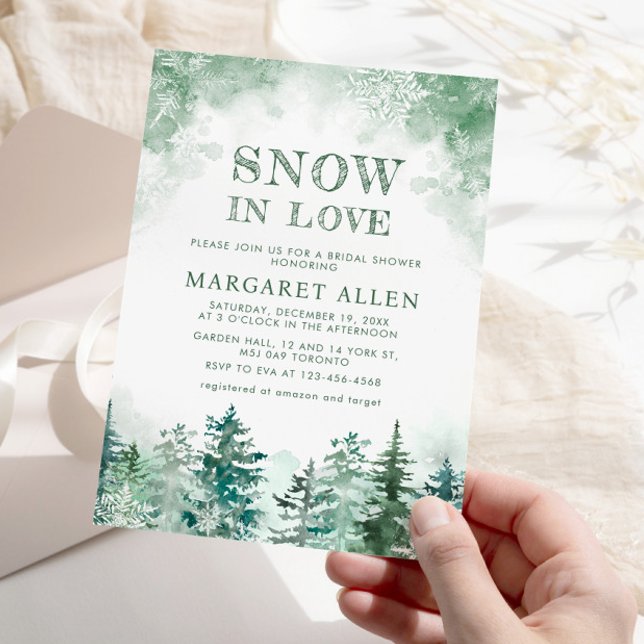 Invitation Neige en amour Fête des mariées de flocon de neige (Créateur téléchargé)
