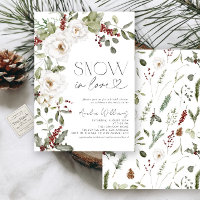 Neige en amour Fleurs blanches Pine hiver