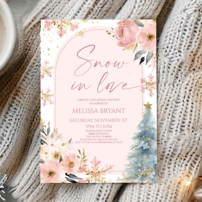 Invitation Neige en amour Flocon de neige Fête des mariées d' (Créateur téléchargé)
